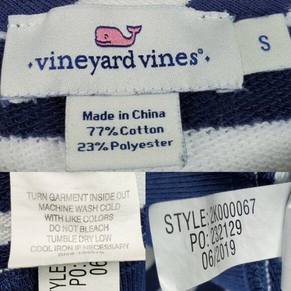 Vineyard Vines Womens Long Sleeve Blue White Striped Pullover Sweatshirt Size S - Picture 3 of 3